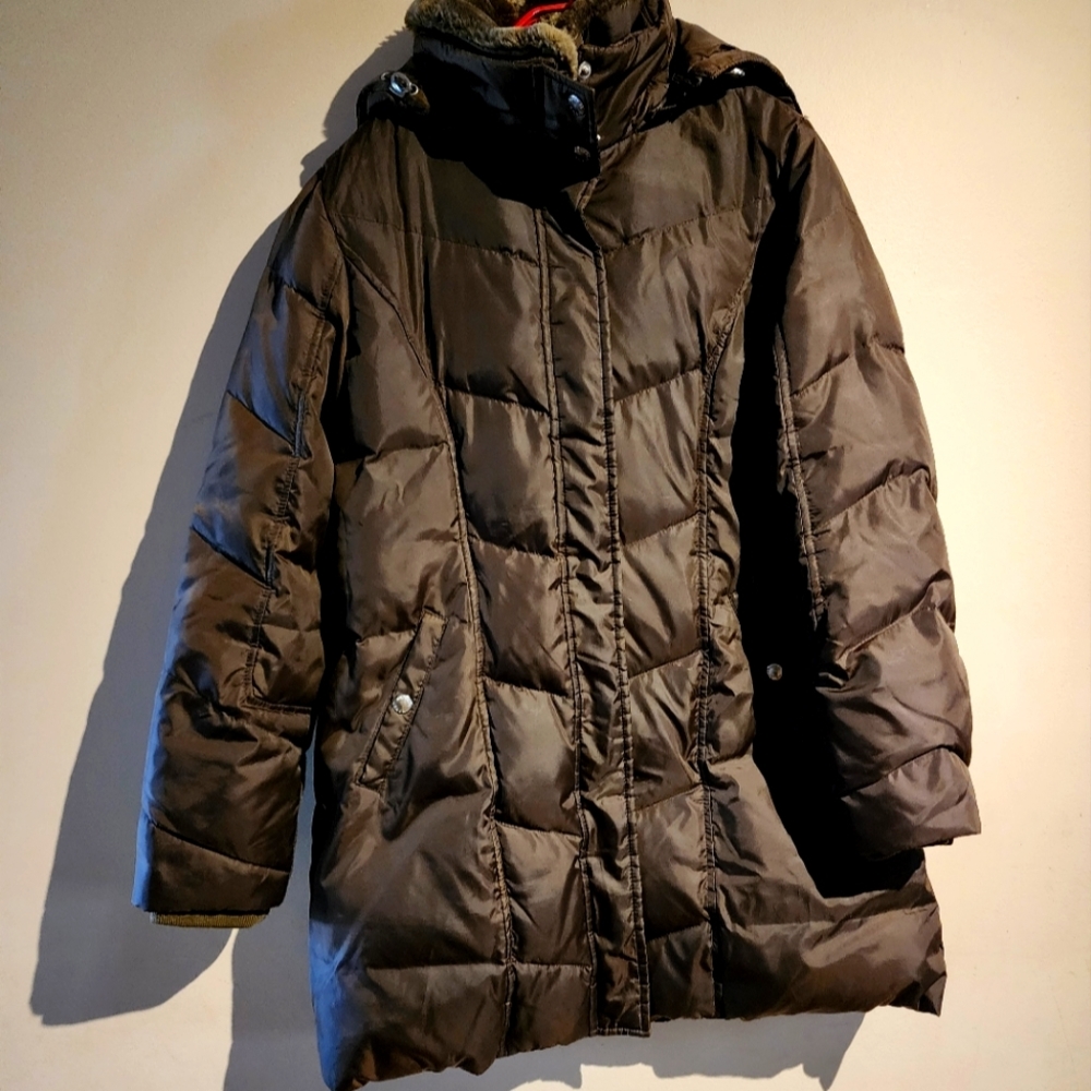 Michael Kors Women's Sz PM DOWN Insulated Hooded Puffer Jacket,  Long Coat